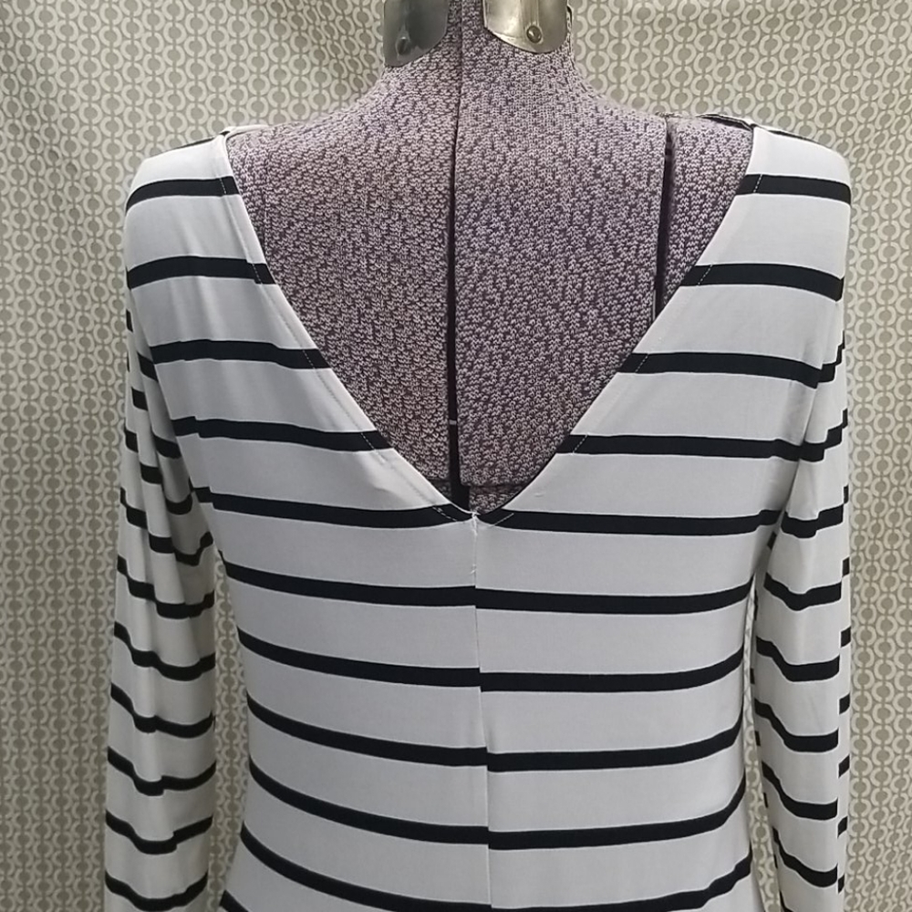 Yelete Cream with Black Stripes Dress - Picture 5 of 5